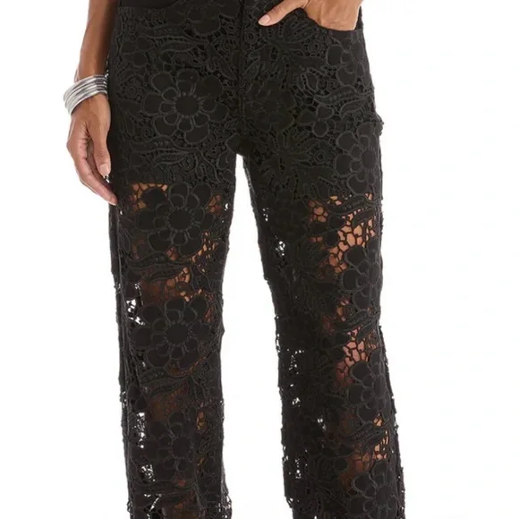 The Noli Shop Black Lace Floral Pants size 30 - Picture 16 of 16